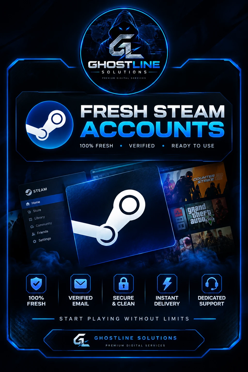 Fresh cod steam accounts